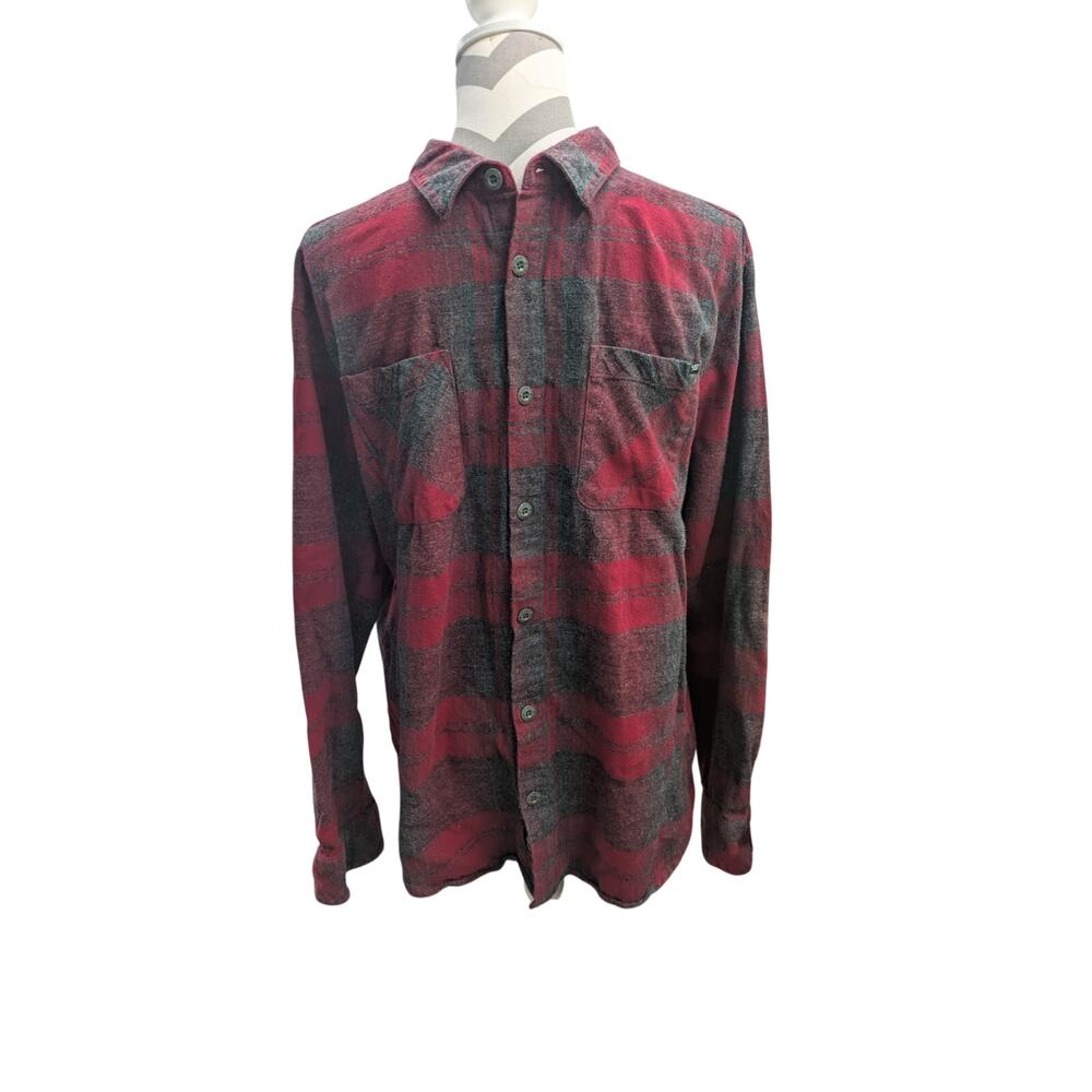 Lost Flannel Shirt Mens XL red/gray plaid